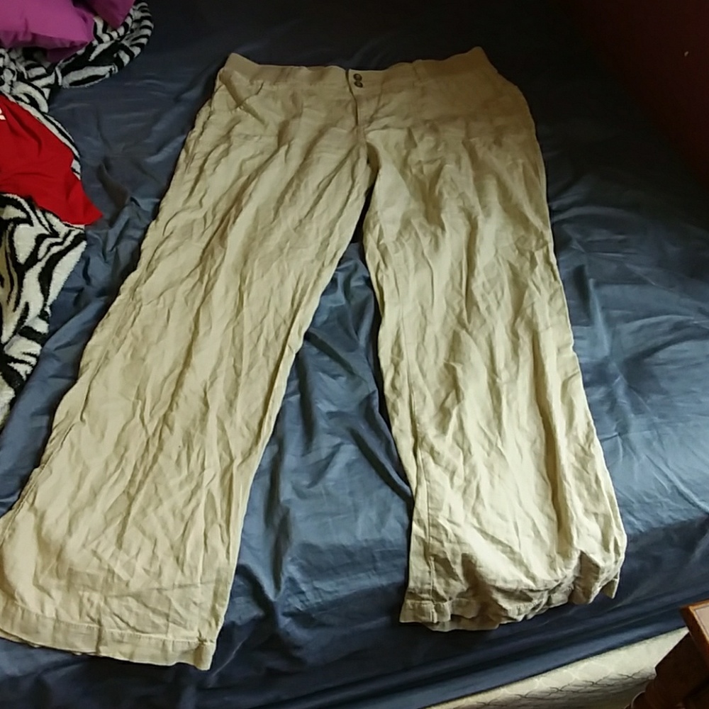 Twill khaki dress pants